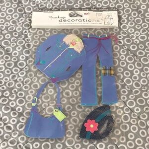 🏷 New Blue Jeans Dimensional Scrapbook Stickers